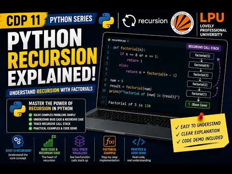Python Functions Understanding Recursion With Factorials Python Cdp 11