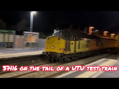 Colas 37116 and a UTU test train head to Cornwall @ Keyham Station - 03/06/25 #networkrail #colas