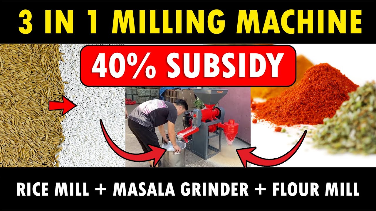 3 in 1 Combined Mini Rice Mill + Masala Grinder + Flour Mill Machine | Atta Chakki Machine