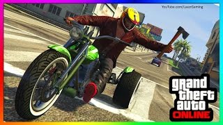 GTA 5 - HOW TO MELEE ON MOTORBIKES!  (GTA Online Biker DLC Update)