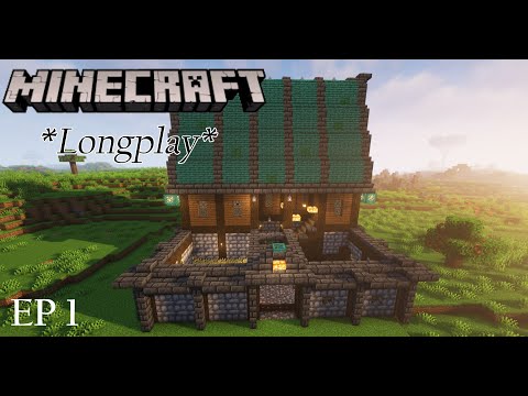 EPIC Minecraft Starter House Build - No Commentary!