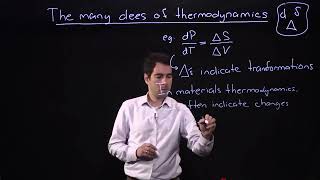 Supplemental Video: The Three Dees of Thermodynamics