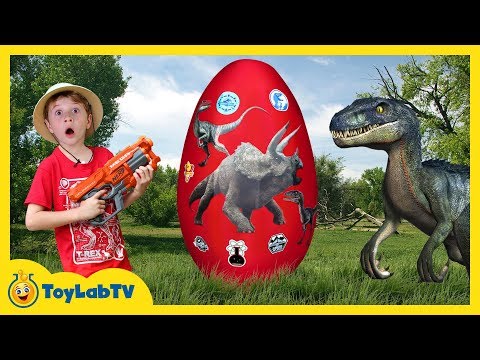 Giant Raptor Dinosaur Egg with Surprise Toys, Jurassic World Dinosaurs Toy & T-Rex Game for Kids