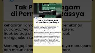 Respons Teuku Rassya saat Tamara Bleszynski Tak Pakai Seragam di Pernikahannya