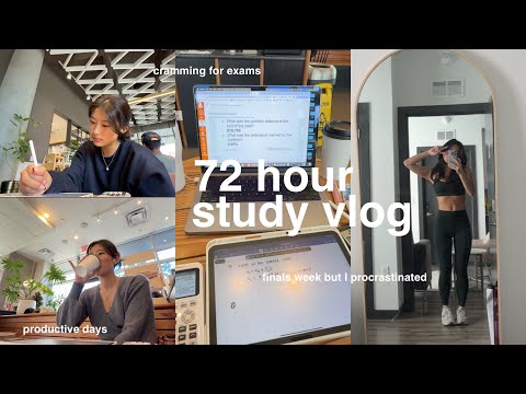 72 hour study vlog | so much procrastination, intense cramming, realistic college finals week