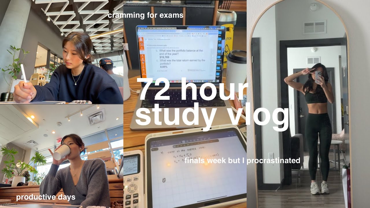 72 hour study vlog | so much procrastination, intense cramming, realistic college finals week