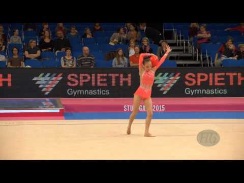 Azem AZHYBEKOVA (KGZ) 2015 Rhythmic Worlds Stuttgart - Qualifications Ball
