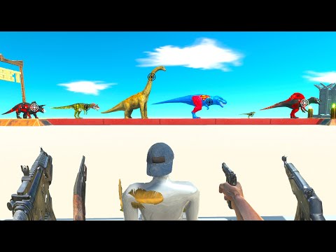 FPS AVATAR HUNTS DINOSAURS AT TARGET - Animal Revolt Battle Simulator ARBS