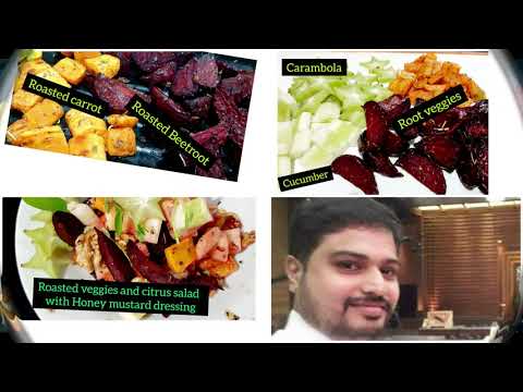 How to make Roasted Veggies Citrus Salad,Honey Mustard dressing | Homemade Honey Mustard Dressing |