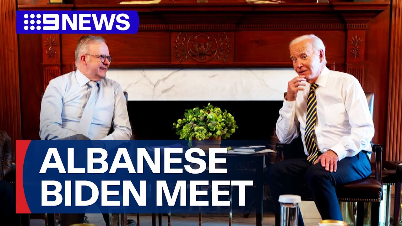 President Biden hosts Albanese ahead of Quad summit | 9 News Australia