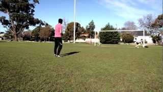 preview picture of video 'Testing video for Canon 7D with Canon 17-55 f2.8 lens @ 60 fps: Football free kicks in Koornang Park'