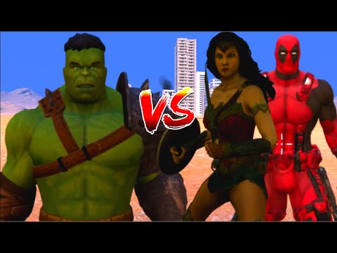 100 Hulk vs 1000 Wonder Woman and 1000 Deadpool (Marvel vs Dc)