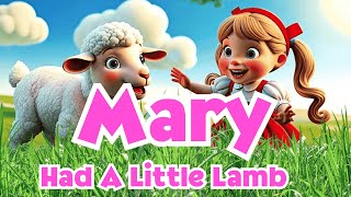 Mary Had a Little Lamb | 3D Animated Nursery Rhyme, Kids Song, Pre-School &amp; Lullaby Song for Kids