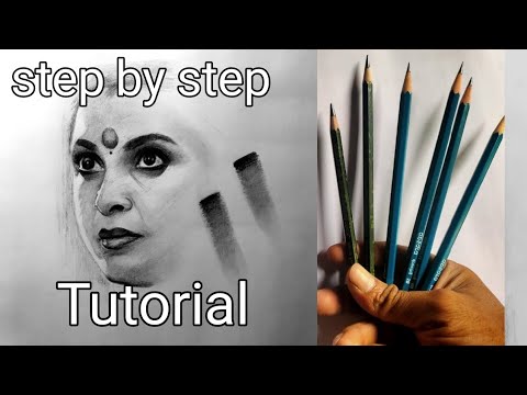 Baahubali Sivagami Drawing and Shading Using Apsara and Camlin Pencil | Live Art Chennai