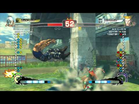 SSF4 AE: GODMAN1979 (El Fuerte) vs ACE E I RI N (Guile) - Ranked Match (720p HD)