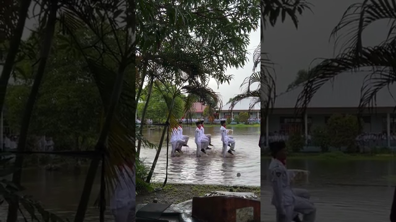 Paskibraka ngibarin di air becek⁉️😫 #paskibraka #indonesia #tidaktakutkotor #trend #viral