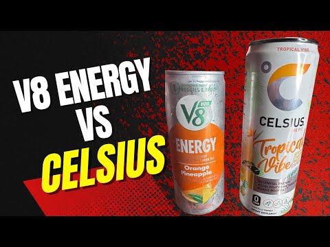 V8 Energy Pineapple Orange Vs Celsius Tropical vibe. #energy #energydrink #celsius #v8energy