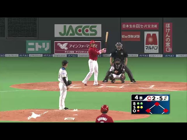 4回表 無死満塁!! カープ大チャンスもファイターズ・谷元 無失点リリーフ!!  2014/6/3 F-C
