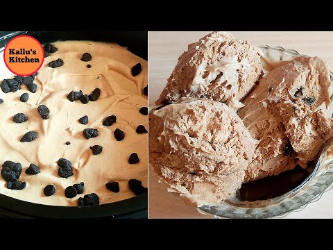 Homemade Chocolate Chip Coffee Ice Cream Recipe-No Eggs Used-Coffee Ice Cream With Choco Chips