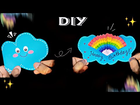 How To Make An Easy Rainbow Pop Up Card | DIY Birthday 3d Card