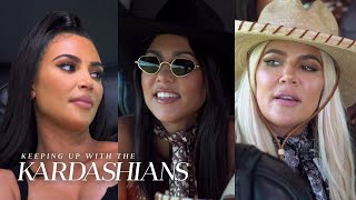 After a dramatic episode last week which saw Kourtney almost being fired from the show for failing to share enough of her life on camera, the clip shows the family taking a bonding trip to Wyoming. 
On the journey there, Kris asks each of her daughters to pick a sister and "tell them one thing" they'd like to focus on to "strengthen [their] relationship".