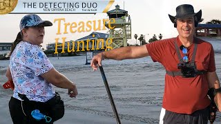 Metal Detecting New Smyrna Beach Florida Nice Coin Day | The Detecting Duo S04E18