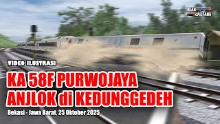 Download lagu MENGERIKAN!! KA58F PURWOJOAYA ANJLOK di BEKASI | Train Simulator mp3