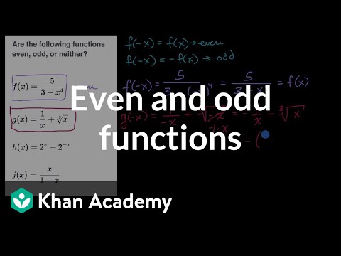 Even And Odd Functions Equations Video Khan Academy