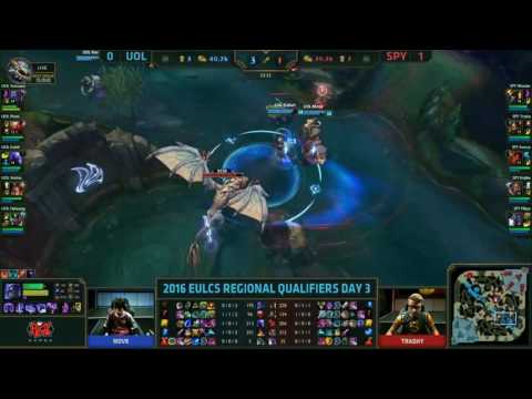 SPY vs UOL Highlights Game 2 EU LCS 2016 Regional Qualifier Splyce vs Unicorns of Love