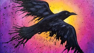 Easy Raven Acrylic Painting Tutorial for Beginners LIVE