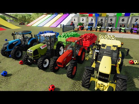 JOHN DEERE vs URSUS vs CLAAS vs LANDINI Tractors Battle for Power - New objects Farming Simulator 22