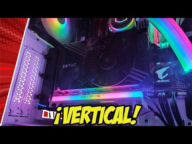 Vídeo relacionado con EZDIY-FAB Soporte vertical para GPU con cable vertical 4.0 de alta velocidad, módulo ARGB, 115 mm/4.52 pulgadas, extensión flexible, enchufe de 90 grados, compatible solo con apertura completa