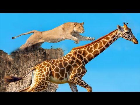 LIONESS ATTACKS GIRAFFE AND SEE WHAT HAPPENED