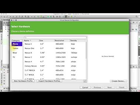 Launch Sunshine and Create an AVD Developing Android Apps