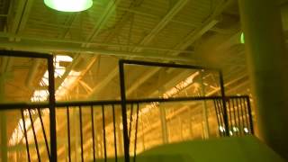 Claudine going down the slide at Germantown Indoor Swim Center