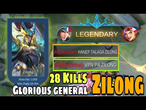 1k+ Matches Zilong | 1 Shot Build | Glorious General Zilong - MLBB