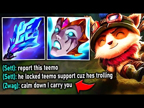 My team hard flamed me for picking Teemo Support... so I carried them all