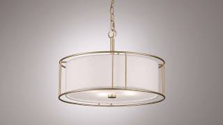 Watch A Video About the Possini Euro Kahna Painted Gold Drum Pendant Light