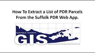 How to Extract a List of Parcel Attribute Data from the Suffolk Farmland PDR Parcel Viewer App.