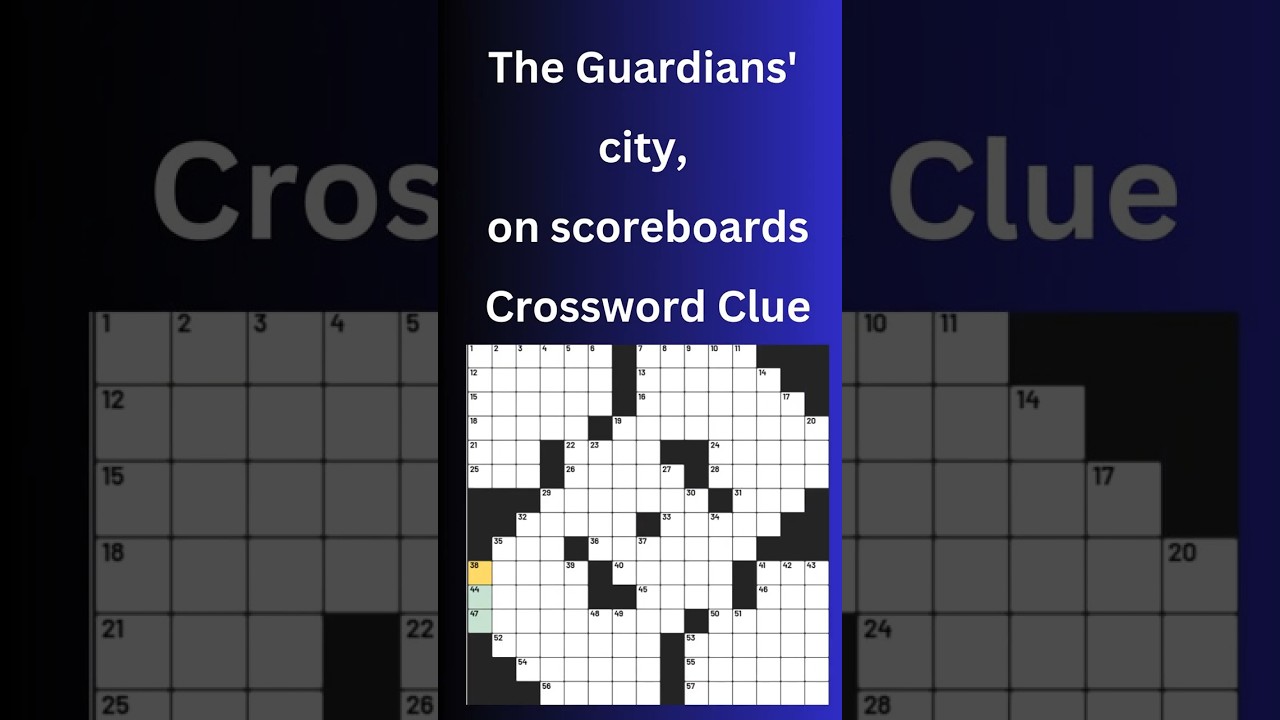 The Guardians' city, on scoreboards Crossword Clue #crossword #crosswordpuzzles