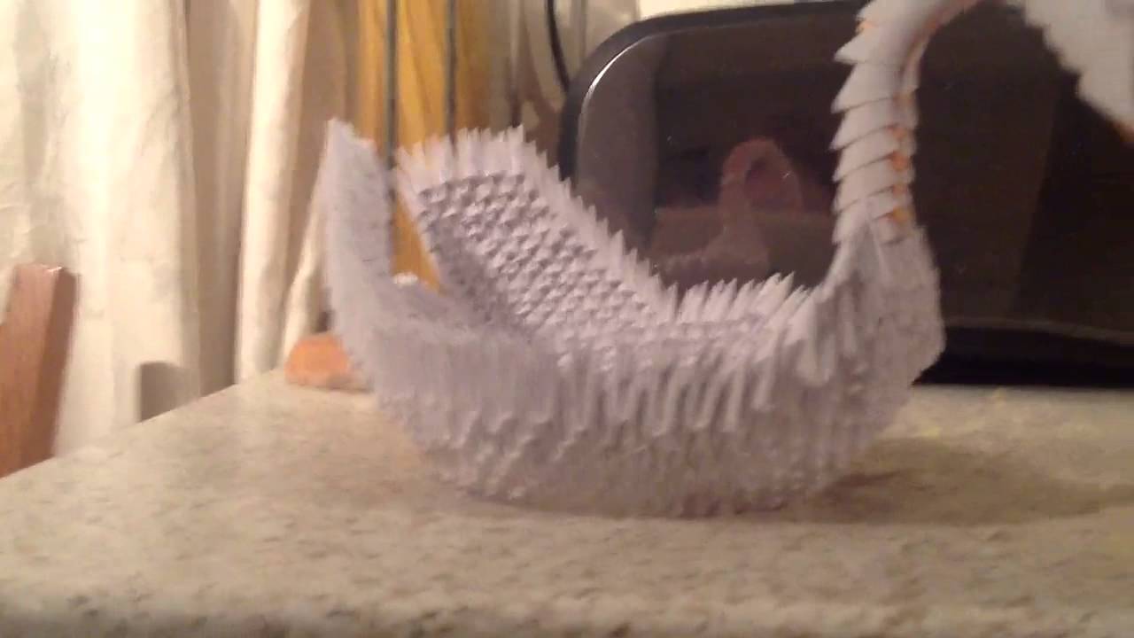 3d origami love boat/swan HD