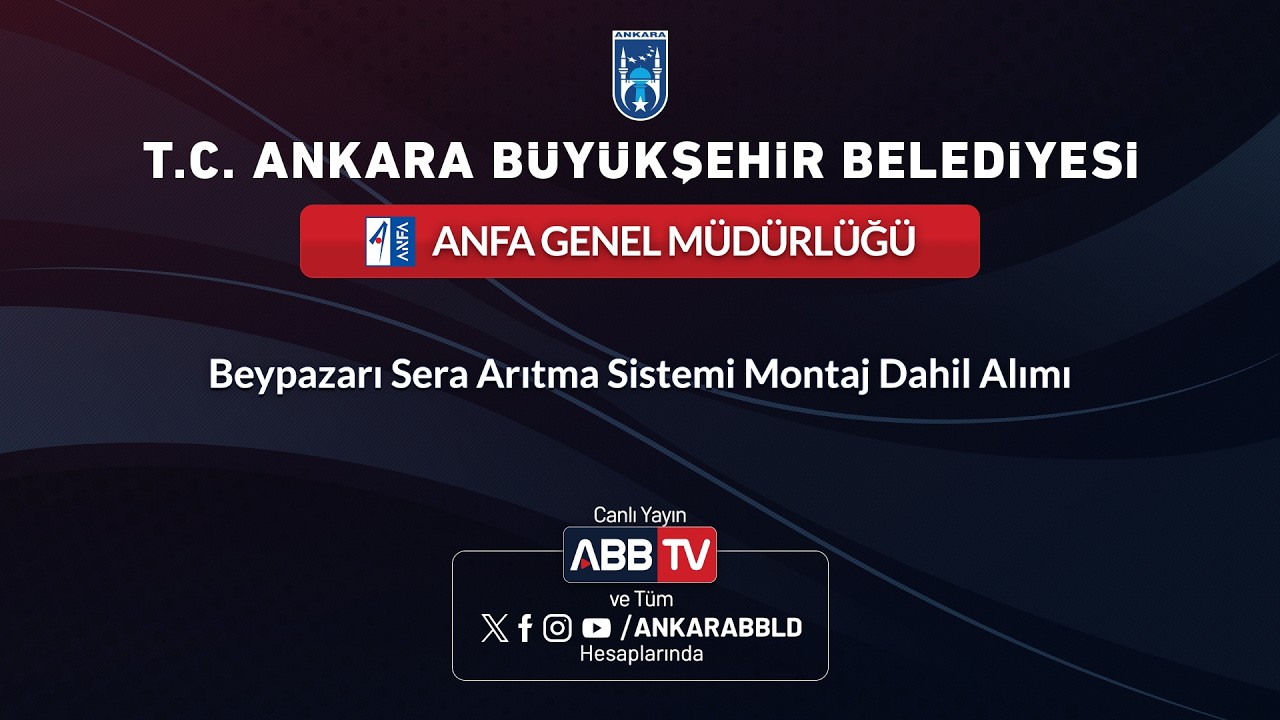 ANFA GENEL MÜDÜRLÜĞÜ - Beypazarı Sera Arıtma Sistemi Montaj Dahil Alımı