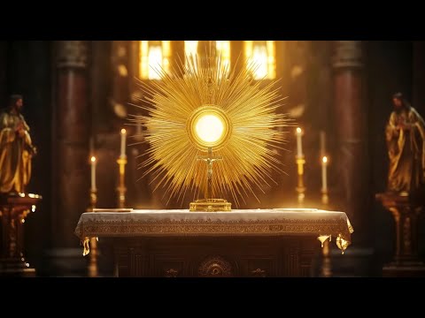 1 Hour of Eucharistic Peace - Holy Hour in a Cathedral with Gregorian Chant Ambience