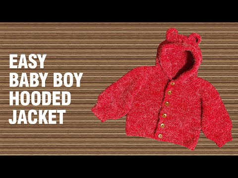 Easy Baby Boy Hooded Jacket | 0-6 Months | Knitting Tutorial in Urdu