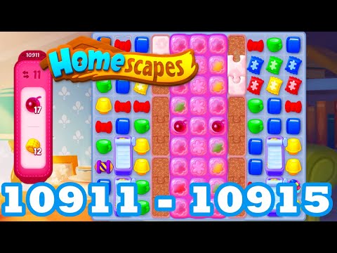 Homescapes Level 10911 - 10915 HD 3 - match puzzle Gameplay | android | IOS | 10912 | 10913 | 10914