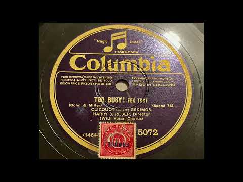 The Clicquot Club Eskimos (Harry Reser) - Too Busy!