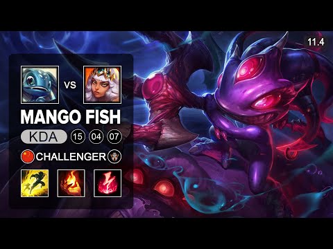 Mango Fish Fizz Mid vs Qiyana - CN Challenger Patch 11.4