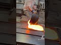Pouring Molten Hot Glass