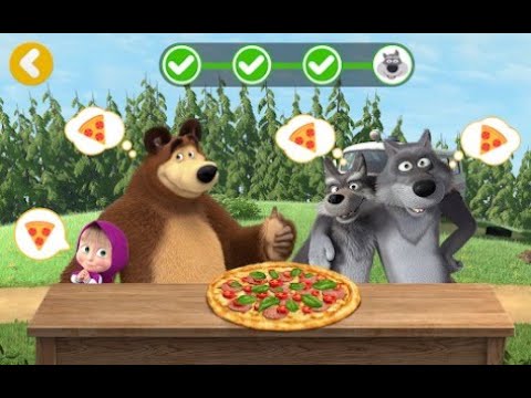 Masha And the Bear Pizzeria with Wolves II With Friends II Let's Play Games - YouTube