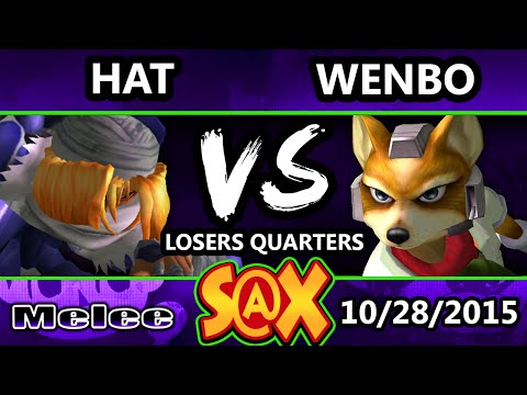 S@X 121 - Hat (Sheik) Vs. Wenbobular (Fox) SSBM Losers Quarters - Smash Melee
